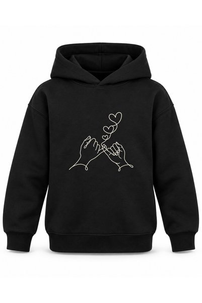 ROOSTER GOLD Black Children's Hooded Sweatshirt with Striped Print