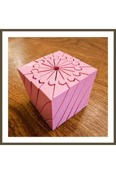 northcity n 3D-Printed Twisting Cube - Mechanical Rotating Puzzle Cube - Pink BX