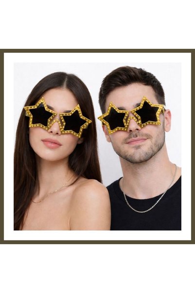 northcity n Gold-Colored Disco Star Retro Party Glasses 16x7 cm BX