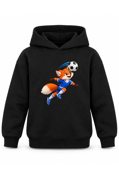 ROOSTER GOLD Black Kids' Hooded Sweatshirt with Soccer Print