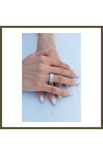 northcity n Silver-Toned Baguette Women's Ring with Zircon BX