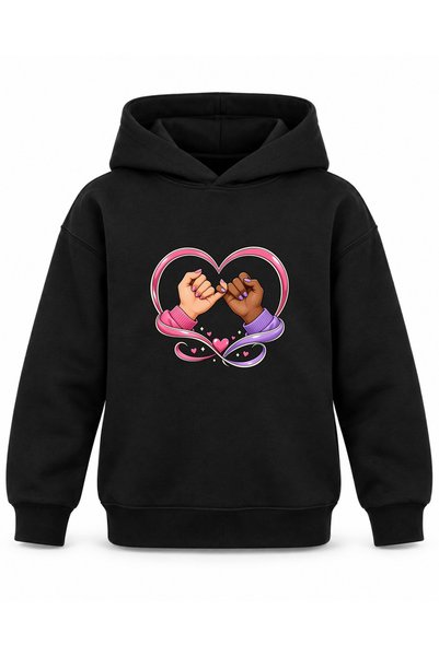 ROOSTER GOLD Black Children's Hooded Sweatshirt with Striped Print
