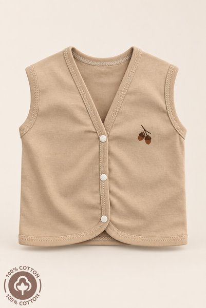 Miniel Unisex Baby Vest with Pelit Print, Made of Cotton Jersey Without Lycra