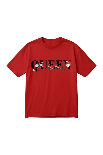 barsdepo QUEEN Printed Unisex Oversized T-Shirt