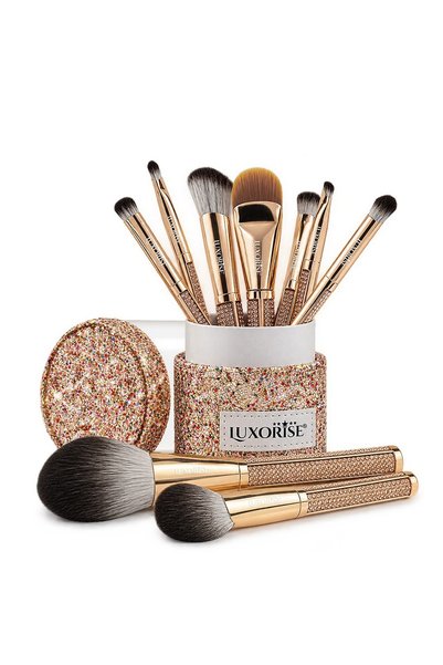 LUXORISE Σετ 9 πινέλων μακιγιάζ Glam Shine + θήκη πινέλων ως δώρο
