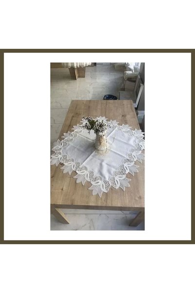 northcity n Table Runner, Tablecloth with French Lace Details, Square, 88 x 8...