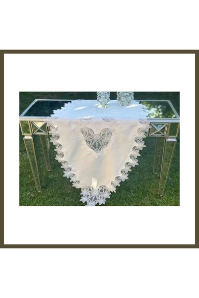 northcity n Selena Model Cream Lace Linen Tablecloth and Table Runner Set for...