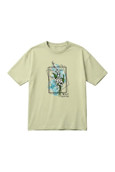 barsdepo Μπλουζάκι Oversize Unisex με στάμπα λουλουδιών