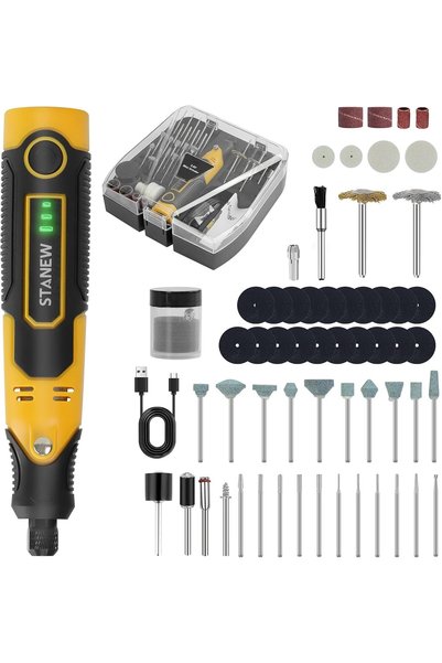 Stanew Mini Rotary Tool Kit, 3-Variable Speed and USB Charging Cable 3.6V Min...