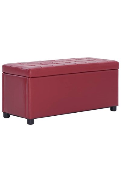 vidaxl Taburet de depozitare, roșu vin, 87,5 cm, piele ecologică