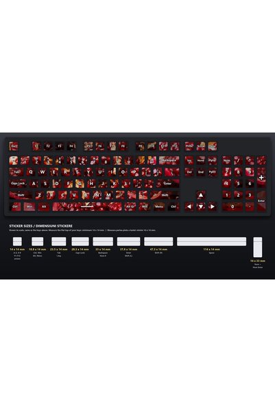 OEM Stickere Tastatura Set Tematica Seminte de Rodie, Design Continuu, Coala A4