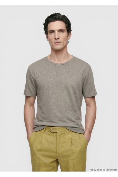 Ramsey Tricou simplu din in 100% Vizon