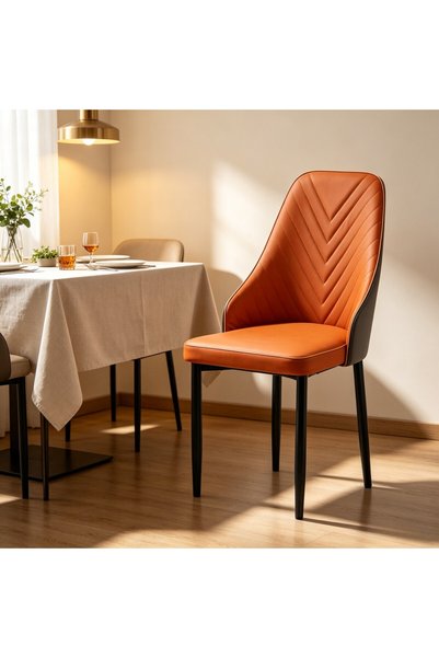 Arabest Herringbone Upholstered Dining Chair, V-Stitch Armless Side Chair wit...