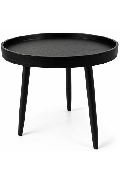 akord Măsuță de cafea rotundă, 40x40 cm, blat MDF, picioare metalice, negru