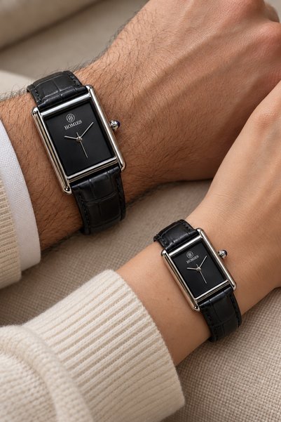 Homies Women's and Men's Matching Couple Watch Set with Leather Straps, Water...