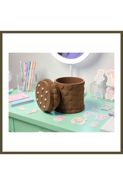 Generic Brand 3D-Printed Embossed Patterned Pencil Holder with Lid - Desktop ...