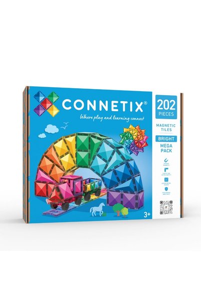 Connetix Plăci, Set de construcție magnetic Bright Mega Pack, 202 piese
