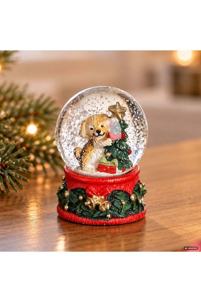 OEM Glob de Zapada Decorativ de Craciun cu Catelus 6cm