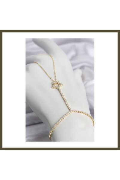 northcity n Gold-Colored Brass Star-Shaped Shahmeran BX with Zircon Stones