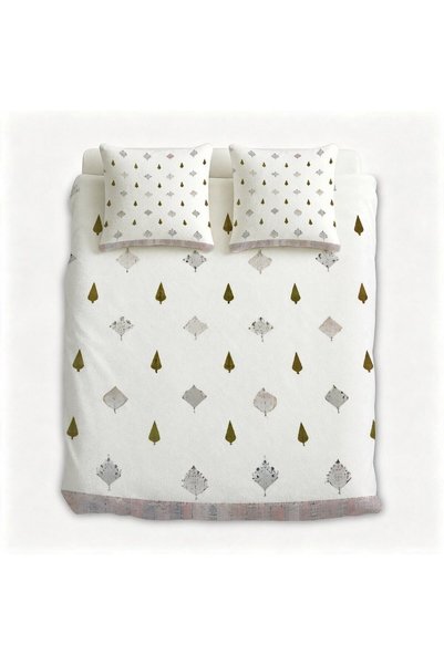 Generic Warm Flannel Bed Linen Set 3 Pieces, Trendy Boho Design Bedding