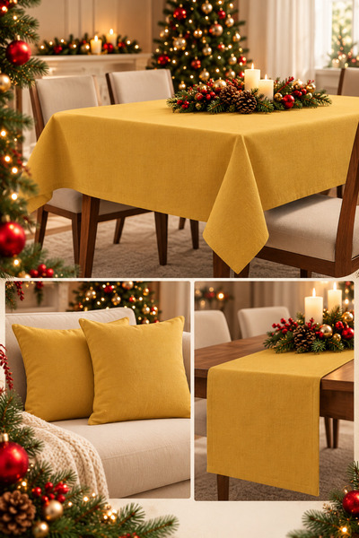 GOCCIA HOME Set de decor pentru masă și salon de Anul Nou, 6 piese, față de m...