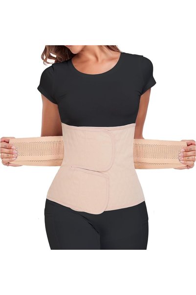 ALMEKAQUZ Postpartum Belly Wrap, Abdominal Binder Post Surgery C-section Reco...