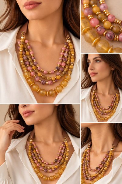Unzilee Brand Modal Beaded Necklace