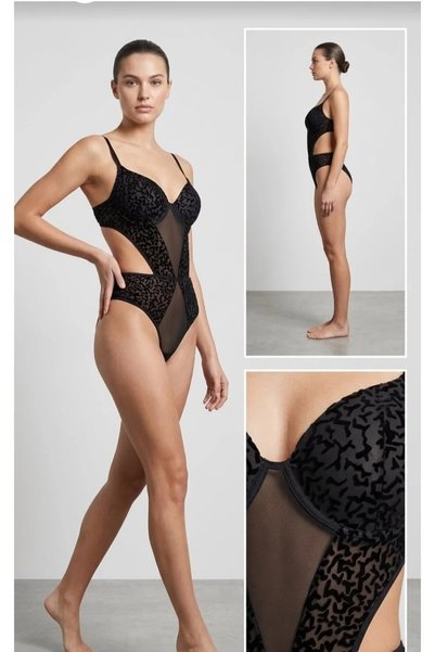Transparan Destekli Şık Görünümlü Bodysuit