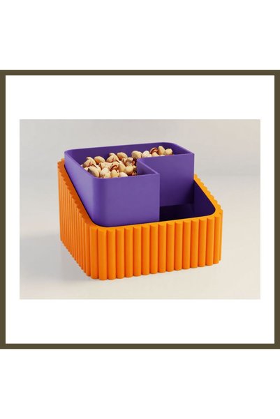 northcity n 3D-Printed Pistachio Bowl - Dual-Chambered Shell Separator Servin...