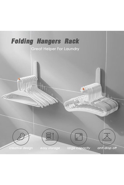 Tazweeq ABS Wall-Mount Clothes Rack Organizer, White Bird Anti-Drop & Space-S...