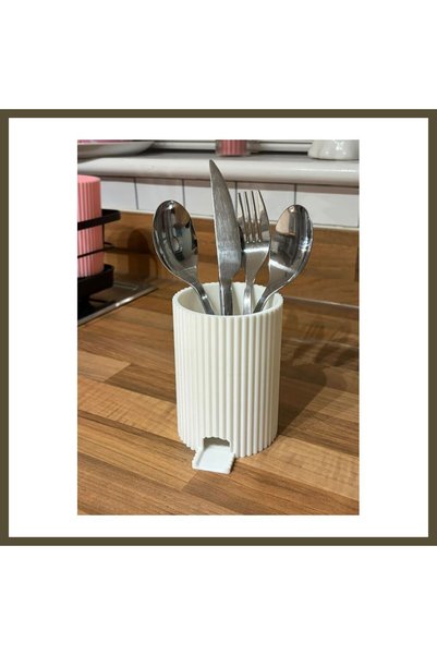northcity n 3D-Printed Striped Spoon Holder with Strainer for Spoons, Forks, ...
