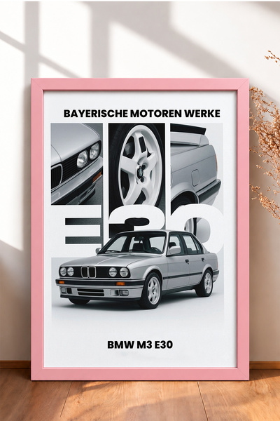 HOMEPACK Silver Classic German Sedan Collage Framed Art Print Car Poster for ...