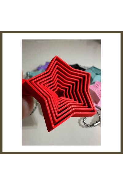 Generic Brand 3D-Printed Star Fidget Keychain—Movable Toy and Bag Accessory—R...
