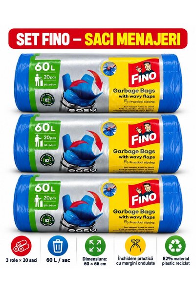 Generic Brand Set 3x 20 de saci Fino easy 60 L