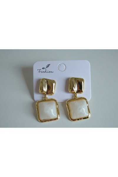 Gold Beyaz Küpe