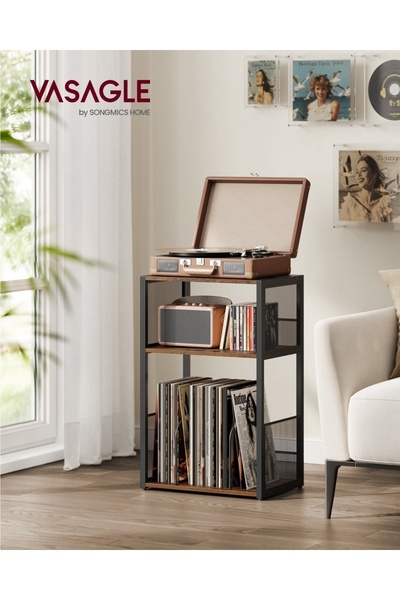 Talis Suport pentru pickup si depozitare viniluri, Mila, Maro, 30x43x69 cm