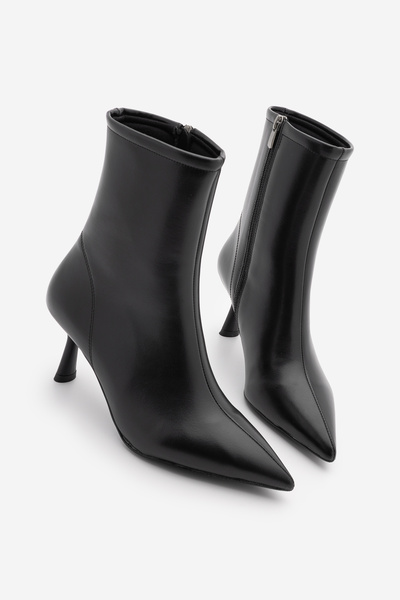 Marjin Women's Pointed Toe, Seam Detail, Calf-Height, Classic Stiletto Heel B...