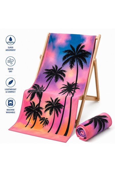 VARENTIS Prosop de plajă din microfibră cu uscare rapidă 180x100cm, Model cu ...