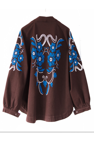 Dadali Ethnic Embroidered Oversized Denim Kimono