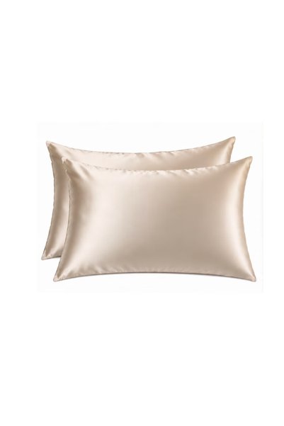 silk Set of 2 Luxury Pillowcases in Natural Silk, Mulberry 22 Momme, Invisibl...