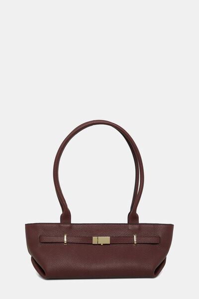 W Collection %100 DERİ BORDO KOL ÇANTASI