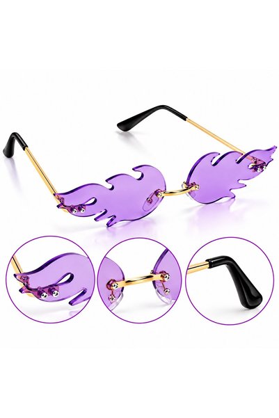 VARENTIS Ochelari de mască mov eleganți cu flăcări, lentile decorative violet...