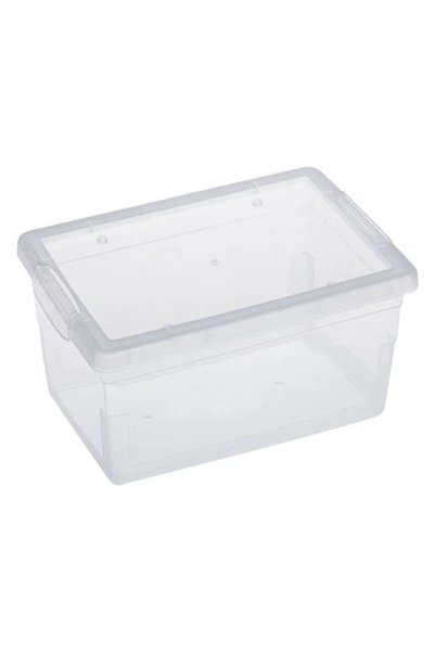 ANTBRO Cutie de depozitare din plastic transparent cu capac 2L, Organizator m...