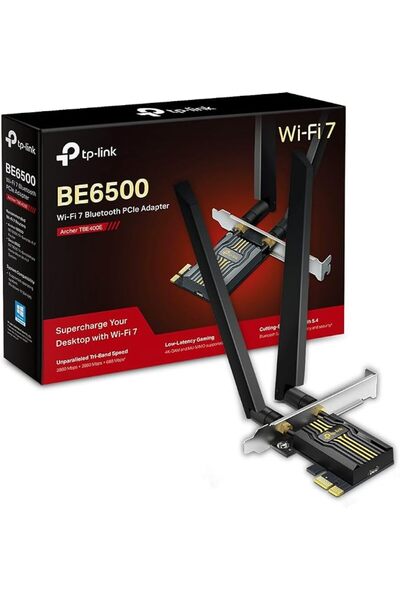 TP-LINK بطاقة شبكة لاسلكية Archer TBE400E لأجهزة الكمبيوتر، محول PCIe ثلاثي ا...