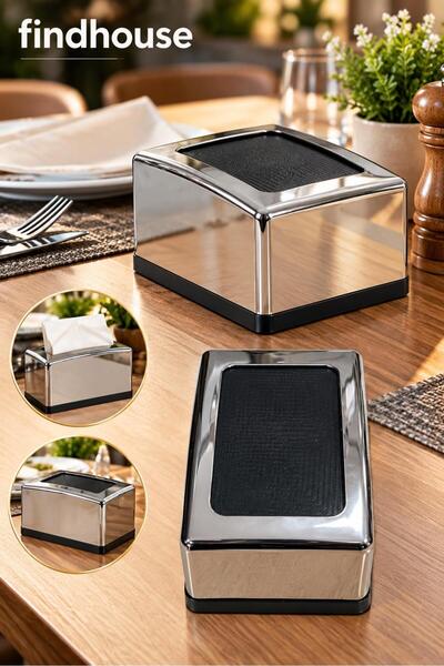 Bulika Premium Chrome-Plated Desktop Napkin Holder, 1 PIECE, for Home, Fast F...