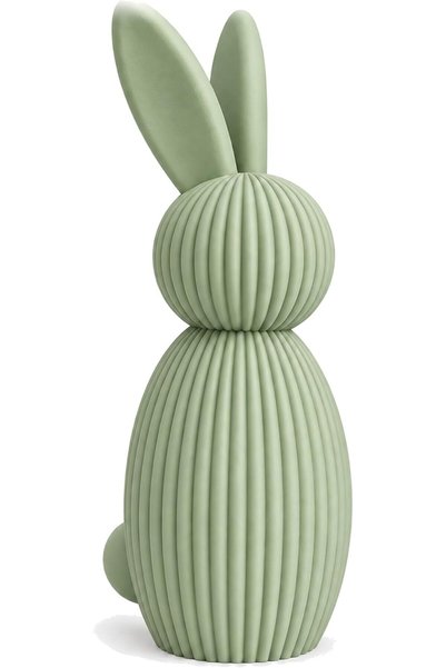 Generic Minimalist Bunny Figurine 17 cm, Ribbed Scandinavian Rabbit Statue, S...