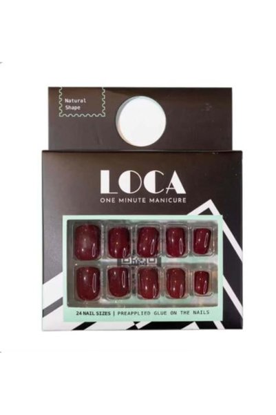 loça Loca press on nails deep red natural shape (11)