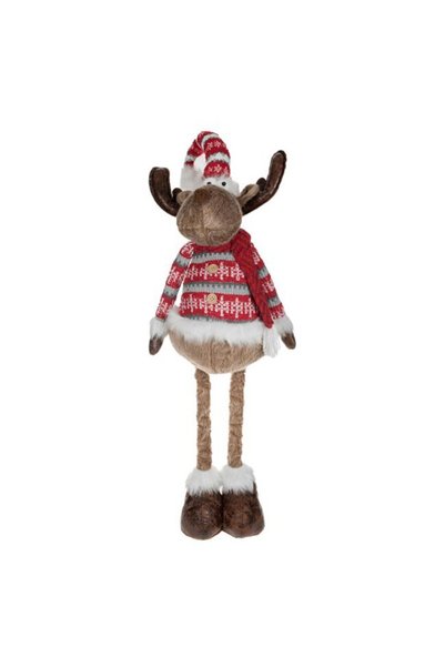 OEM Decorațiune de Crăciun, Figurină, Cerb, Pâslă, Roșu, Pălărie, 97 cm, DCJ2...