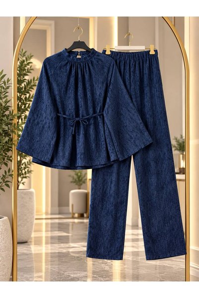 VOLT CLOTHİNG Set de pantaloni cu detalii de șnur din catifea, pentru femei, ...