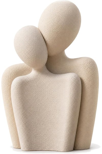 Generic Couple Figurine 13.5 cm, Minimalist Abstract Love Statue of Two Embra...